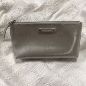 Kate Spade Cosmetic Bag Pouch Little Shiloh Metro Spade Silver